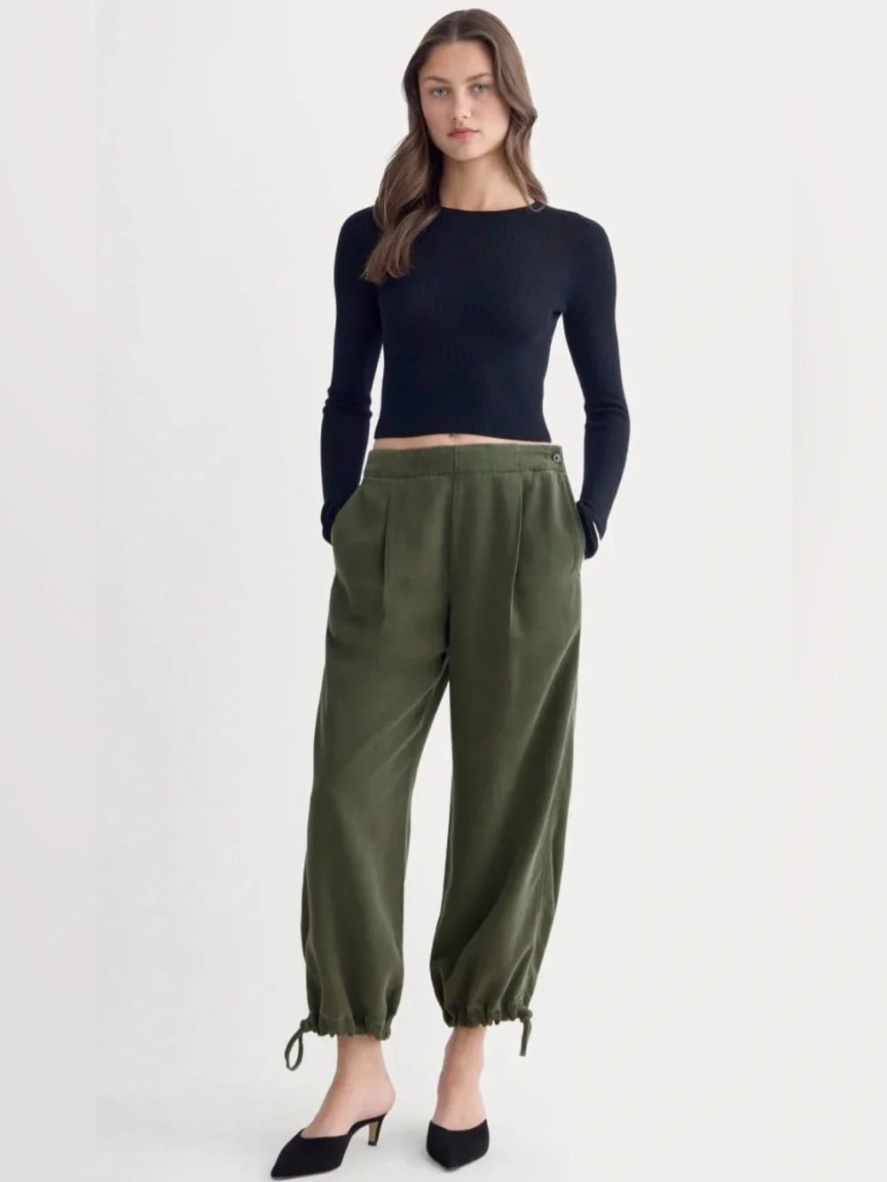New Everlane THE CHINO JOGGER IN BUTTERSOFT Dark Green Size 2